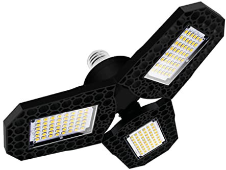 ANDRESLAD 60w Led Deformation Garage Light Ceiling Light for Warehouse and Workshop Warm Efficient Coverage Lifespan Easy Installation