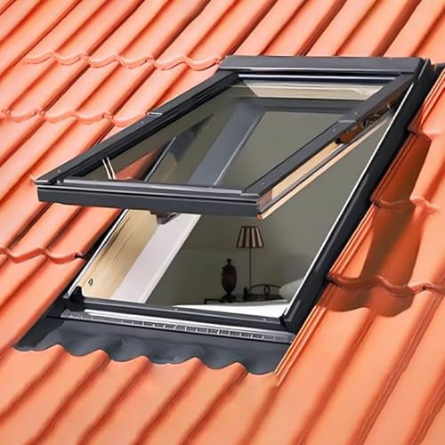 Fenêtre de toit pour sous-sol/grenier/véranda – Porte de toit multi-angle en aluminium avec angle de vue de 80 °, ouverture sur mesure