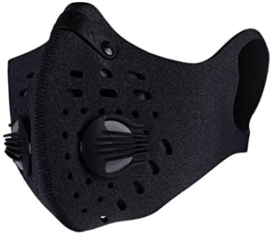 Staubmaske, Aktivkohlenstoffstaubmaske Verschmutzungsmaske Anti -Pollen -Allergene Gesichtsmaske Abgasmaske Filtrat PM2.5 Maske zum Laufradfahren im Freien im Freien warm, Motorradmaske, schwarz halt