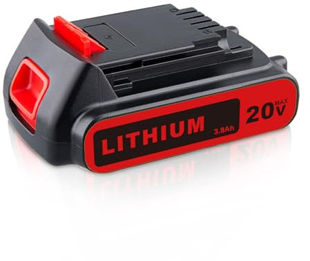 VANTTECH LBXR20 20V 3.8Ah Li-Ion Ersatzakku für Black und Decker 20V Akku LB20 LBX20 LBXR20-OPE LBXR2020-OPE LB2X4020-OPE LBXR20B-2 LST220 LST300 Kompatibel mit Black und Decker 20V Elektrowerkzeug