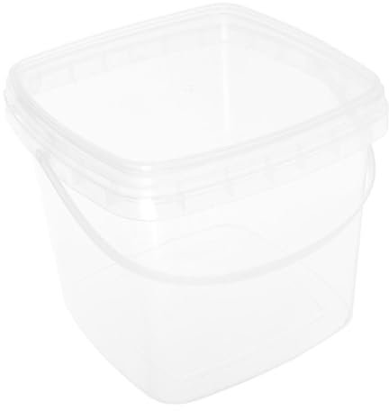 ABOOFAN Plastic Bucket with Lid Food Grade Small Square Container Leakproof Portable for Food Storage Outdoor Picnic Camping