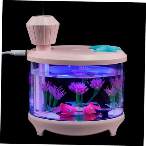 ETHZZLE 460ml Fish Tank Light Humidifier Mini Diffuser for Home Office Air Diffuser Cool Air Humidifier