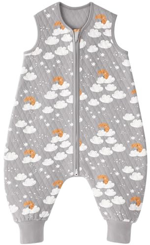 Looxii Gigoteuse Bébé avec Pieds Coton Gigoteuse Tog 1.0 sac de Couchage Toute l'année pour 3-4 Ans Enfants Garçons Filles 90cm