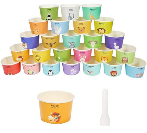 Yanghad Bols De Crème Glacée En Papier gobelets jetables pour crème glacée Crème Glacée Tasse, Gobelets En Papier à Dessertglace en papier jetables Gobelets à Glace Gobelets (25)