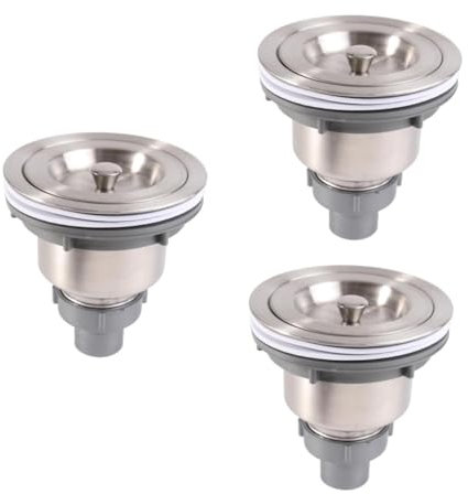 Gadpiparty 3 Piezas Herramienta de Filtro de Fregadero colador Herramienta de Filtro de baño Silver