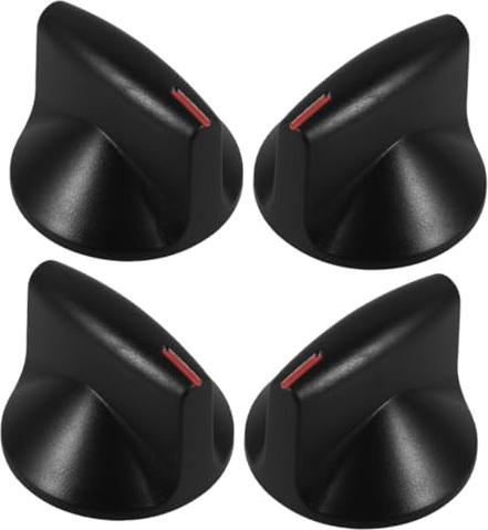 Tofficu 2 Pairs Universal Gas Stove Burner Control Knobs Black Replacement for Cooktop and Oven Gas Range Switches and Electric Stove