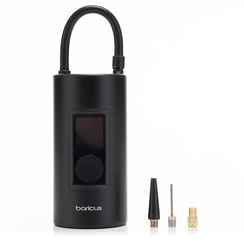 Baricus Akku-Luftpumpe 7,4V mit digitaler Anzeige – Reifendruckerkennung & LED-Licht – inkl. Ventil-Adapter, Luftpumpe für Fahrrad, Motorrad, Auto, Bälle – 4000 mAh – USB-C – B-Ware