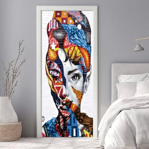 Türaufkleber 3D Türtapete Selbstklebend 86x200cm Türposter Folie für Türen Afrika Frauen Fototapete Türfolie Poster Tapete PVC Abnehmbar Wasserdichte Türbilder Tür Tattoo für Zuhause Dekor -DS1537