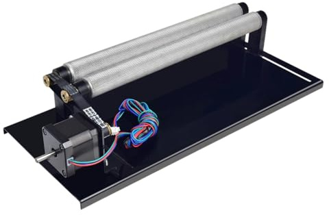 QASULER K40 Rotationsgravuraufsatz mit Rollen, 2-Phasen-Schrittmotor-Halterungszylinder for M46 3020 4060 Co2-Lasergravurmaschine Drehmotor