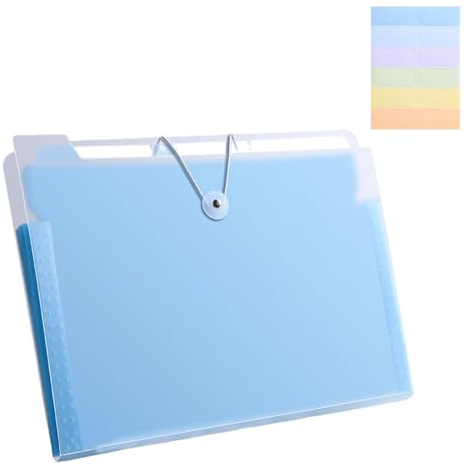 AINCA Trieur Document Extensible 4 Compartiments avec Étiquettes 24x33cm | A4 Rangement Papier Imperméable Couleur Dossier Rangement Documents Porte Document pour Bureau École Maison