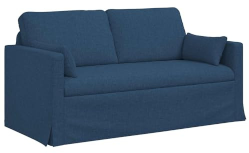 Owoxanthellate Sofa Blau 158 x 78 x 80 cm Stoff Couch 2-Sitzer mit Metallrahmen und Holzarmlehnen Modernes Polstersofa für Wohnzimmer Schlafzimmer und Lounge-Ecke Ergonomisch