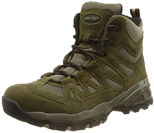 Mil-Tec Squad Stiefel 5 Inch • Taktischer Halbstiefel mit Speed-Lace-System & Zehenkappe • Atmungsaktiver Wildlederstiefel mit EVA-Sohle • Rutschfestes Profil für Outdoor & Arbeit