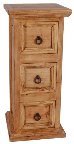 MiaMöbel Kommode Mexico Möbel 32x72x31 cm Landhausstil Massivholz Pinie Honig