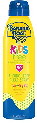 Banana Boat Sunscreen Kids Ultra Mist Tear-Free Sting Free Broad Spectrum Sun Care Sunscreen Spray - SPF 50, 6 Ounce by Banana Boat