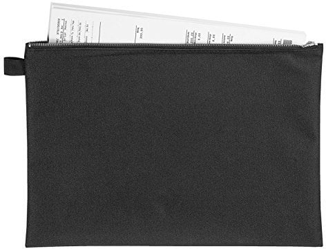 VELOFLEX 2724000 - Banktasche DIN A4, Transporttasche, Geldtasche, robustes Textil, Metallreißverschluss, schwarz