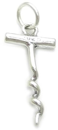 Tire-bouchon en argent sterling .925 x 1 Bouchon tire-bouchon charmes de vin