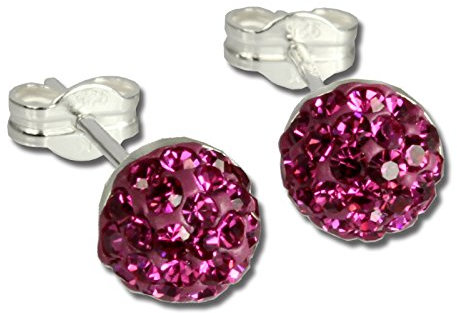 SilberDream pink Halbkugel Ohrringe Zirkonia 925 Silber Damen Ohrstecker GSO217P Silber Ohrstecker