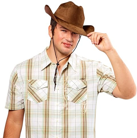 Rubies Brown Faux Suede Cowboy Hat for Adults, Men's No Size