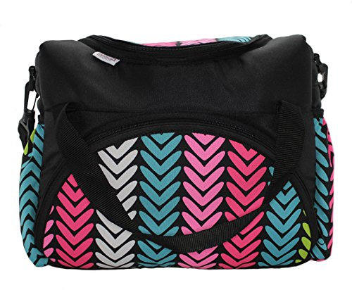 Wickeltasche Kinderwagentasche Babytasche Pflegetasche Windeltasche Baby (Schwarz Bunt Pfeile)