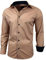 Baxboy Herren-Hemd Slim-Fit Bügelleicht Für Anzug, Business, Hochzeit, Freizeit - Langarm Hemden für Männer Langarmhemd R-44, Farbe:Beige, Größe:2XL