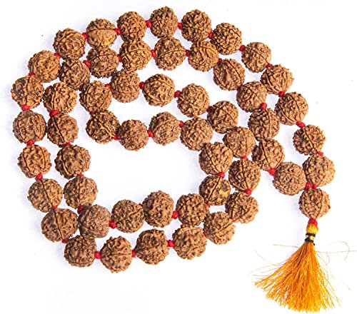 Storite Himalaya Rudraksha Mala 108 Perlen Halskette, Seed Bead Natur Himalaya Mala Gebetsperlen Rudraksha-Samen Wickelarmband Bead Größe 9 mm