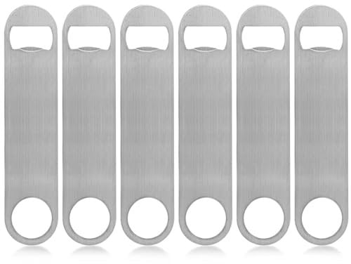 Kiseer Robuster flacher Flaschenöffner aus Edelstahl, 6 Stück, Bierflaschenöffner für Küche, Bar oder Restaurant