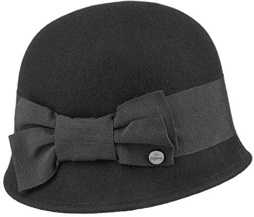 LIERYS Crushable Wollfilz Glockenhut Damen Made in Italy Outdoor Hut Wasserabweisend Packable Filzhut Herbst Winter schwarz One Size