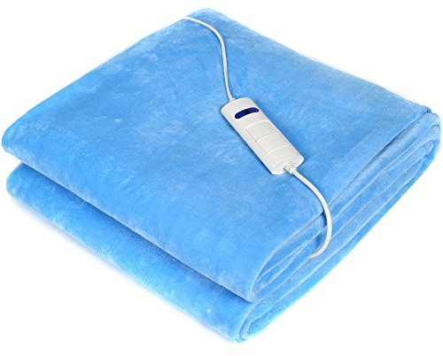 Syntrox Germany XXL extra große, besonders kuschlige 160 Watt elektrische Heizdecke HD-160W Fairbanks 180x130 cm mit 6 Temperaturstufen Wärmeunterbett Wärmedecke Kuscheldecke