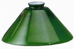 Abat-jour en verre conique vert 25 cm