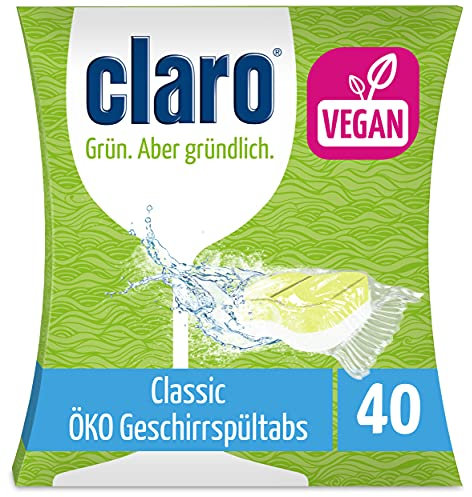 Claro Classic Geschirrspüler-Tabs - Phosphatfrei/Biologisch abbaubar - 40 Stück