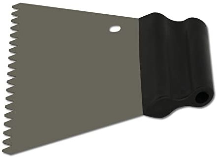 DEWEPRO® Kleberspachtel - Trapezspachtel mit 6mm Trapezzahnung - rostfreie Stahlklinge und handlicher Kunststoffgriff - 180mm Breite