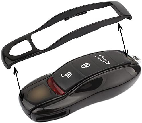 TOMALL Ersatz Mittelabschluss Schlüsselabdeckung für Schlüsseletui Cayenne Macan 911 Schwarz