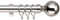 Plain Metal Ball Extendable Curtain Pole. Includes Pair Of Superior 60mm Size Finials, Rings, Brackets & Fittings Set. (Brushed Chrome, 160cm - 300cm, 63 Inch to 118 Inch)