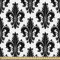 ABAKUHAUS Fleur De Lis Stoff als Meterware, Viktorianisches Muster, Qualitäts Stoff Dekorativer Polster Heimtextilienstoff, 2M (148x200cm), Schwarz Weiß