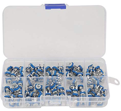 100Pcs 10 Werte variable Widerstände, 500 Ohm bis 1M Ohm Widerstand Ajustable Trimmer Potentiometer mit Assorted Kit
