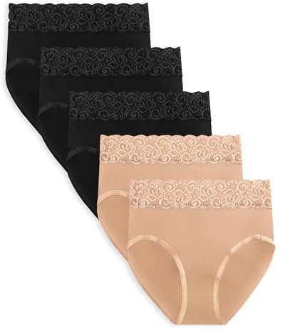 Kindred Bravely High Waist Maternity Underwear for Women and Postpartum Underwear 5 Pack (Medium, Neutrals)