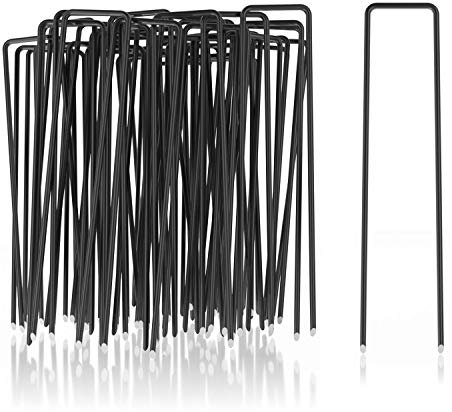 COM-FOUR® 50x ancrages au Sol en Acier au Carbone - piquets de Sol Robustes pour la Fixation de Toison et de Feuilles de Mauvaises Herbes - ancrages au Sol pour (050 pièces - 150x25x3mm)