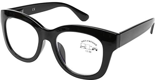 DOOViC Round Reading Glasses Anti Blue Light Metal/Thick/Wide Frame | Readers Glasses for Women/Men