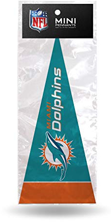 Rico Industries NFL Miami Delphins 8-teiliges klassisches Mini-Wimpel-Deko-Set, 10,2 x 22,9 cm, Blaugrün, 10,2 x 22,9 cm