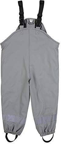 Sterntaler Regenhose gefüttert uni - Kinder Regenhose wasserdicht - Unisex Matsch- und Buddelhose mit verschweißten Nähten und elastischen Hosenträgern - Regenbekleidung warm - mittelgrau, Größe 92