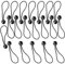 20Pcs Tarpaulin Bungees Balls Black Bungees Cord with Ball Bungee Toggle Ties Gazebo Tie Strap Tent Toggles Flag Bungees Tent Elasticated Tarp Ties Bungee Straps for Marquee Holder Pole Camping Canopy