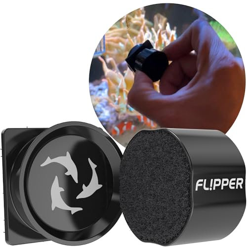 FL!PPER Flipper Pico 2 in 1 Magnetic Algae Scrubber Scraper Aquarium Fish Tank Cleaner - Black