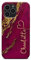iCaseDesigner Personalised Marble Glitter Flowing Name with Heart Phone Case for Apple iPhone 11 Pro Max - 15. Maroon Marble with Faux Gold Swirls Vertical Name