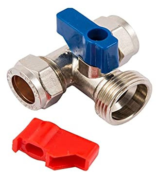 UKDD® Washing Machine, Dishwasher Appliance Valve Tap Tee Handle, 15mm x 3/4-inch BSP