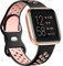 Dirrelo Armband Kompatibel für Fitbit Versa 2 Armband/Fitbit Versa Armband für Damen Herren, Weiches Silikon Sport Atmungsaktive Ersatzarmband für Fitbit Versa Lite/Versa/Versa 2, Schwarz/Rosa, L