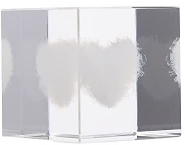HOMSFOU Briefbeschwerer aus Glas, 3D-Herzform, Glaswolken-Würfel, Valentinstags-Kristallkugel für Zuhause, Valentinstag, Dekoration, Ornamente, Geschenk