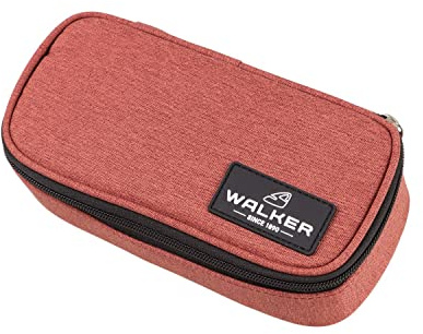 Walker 49257-038 - Federmappe mit Innenklappe und Reißverschluss, Concept Rostrot, Faulenzer-Etui ca. 21 x 10 x 6 cm, Schreibtisch-Organizer für Schreibwaren, Zeichen- und Büromaterialien