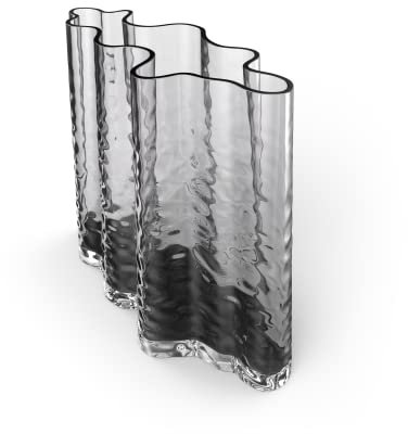 Cooee Design Gry Wide Vase 19cm Smoke, Glasvase, Tulpenvase, Aschefarbe