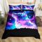 Loussiesd Nordlicht Bettwäsche-Set Bunte Galaxie Wolf Bettwäsche 155x220 cm Kinder Teenager Sternenhimmel Aurora Bettbezug Heulender Wolf Wildtier Bettwäsche-Set Schlafzimmer Dekor Bettbezug 2-TLG