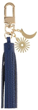 DRAEGER PARIS - Porte-Clés - Thème : Soleil et Lune - 13 x 2 cm - Bleu - Accessoire, Mode, Clés - Idée Cadeau Anniversaire, Noël, Amis, Famille, Copine